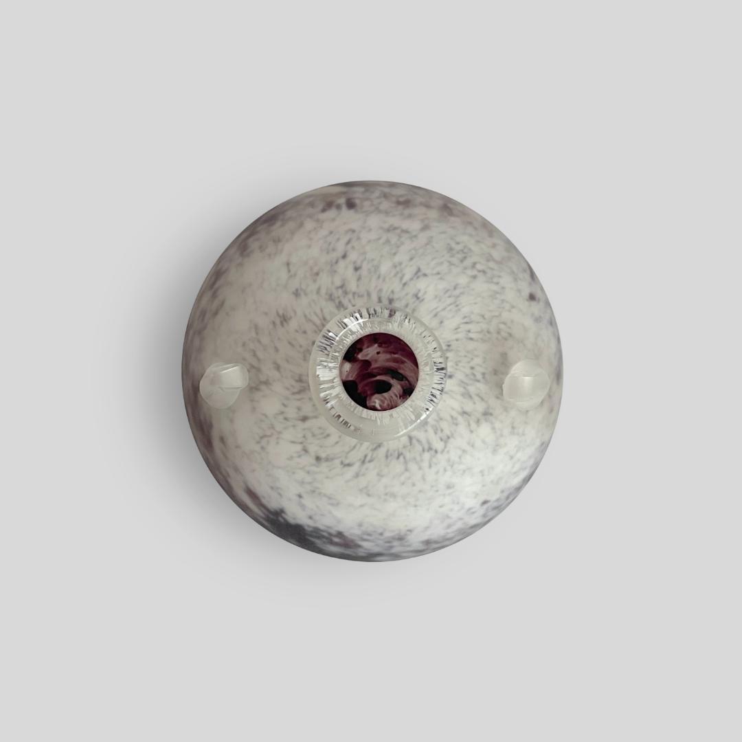 真作【藤田喬平】 手吹きガラス フラワーベース 花瓶 宙吹き 文化勲章 作家