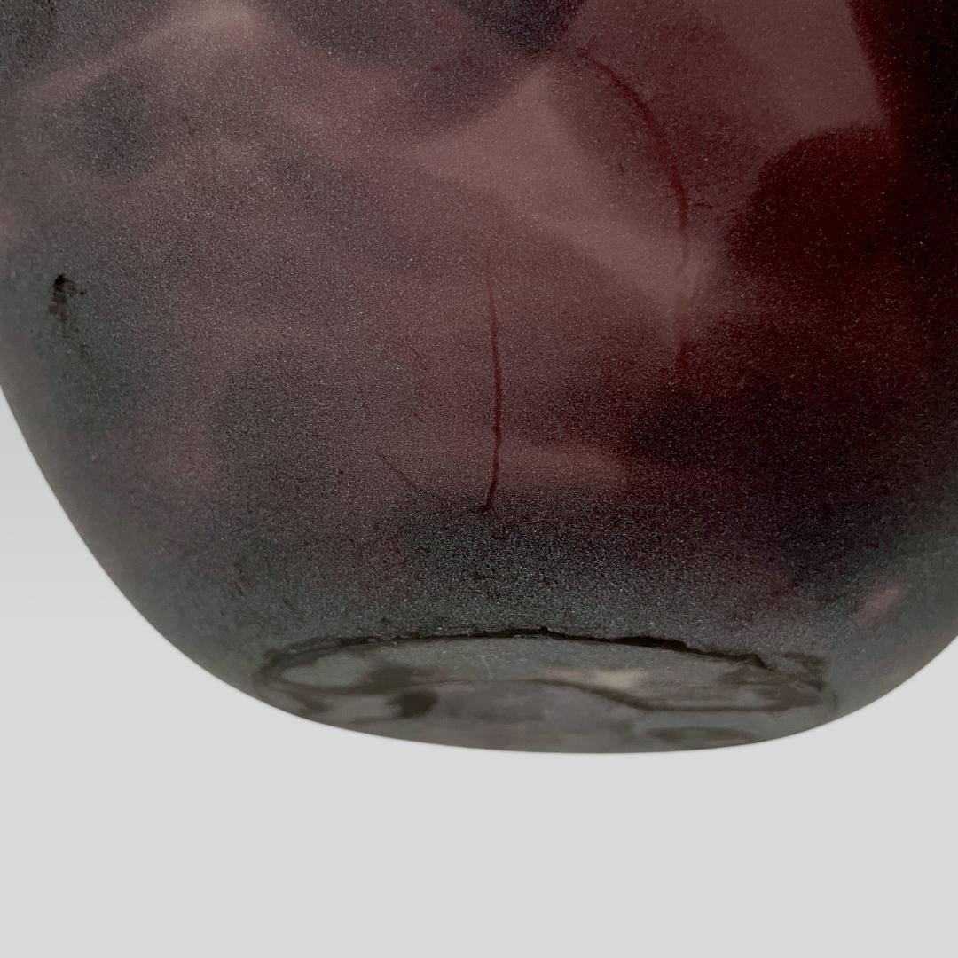 真作【藤田喬平】 手吹きガラス フラワーベース 花瓶 宙吹き 文化勲章 作家