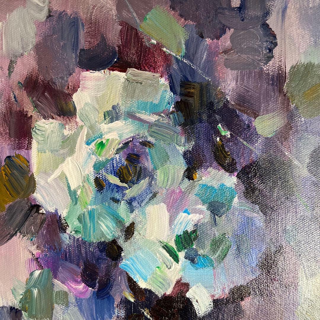 ★秀作★手書き油絵 花瓶の花 額付 絵画 インテリア 油彩画