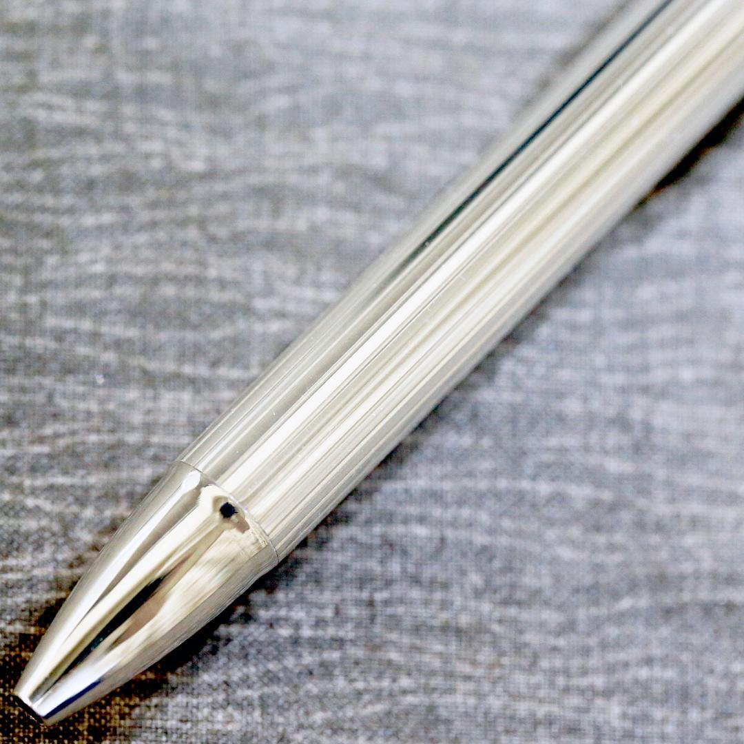 【美品】プラチナ ダブルアクション スターリングシルバー ボールペン シャープ