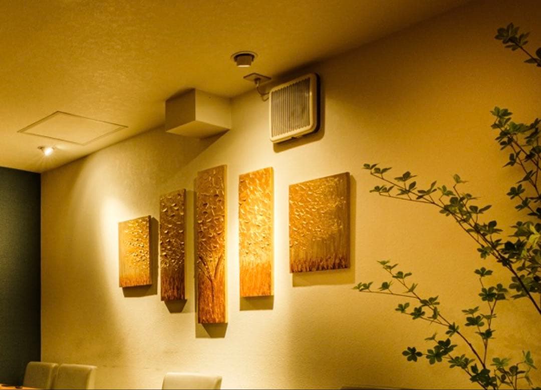 【金色の絵】金の木　絵画　5枚セット