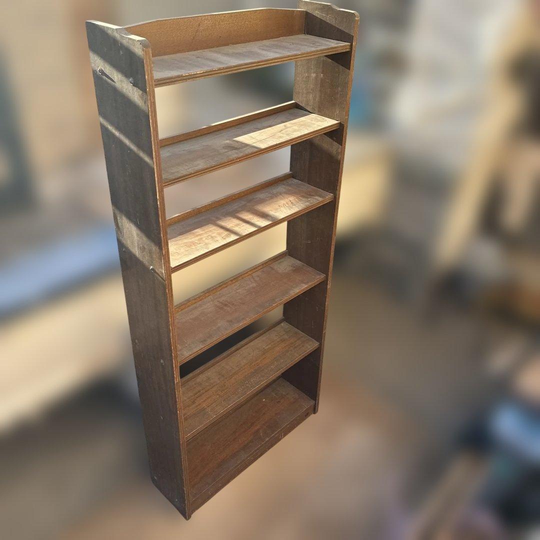 ヴィンテージレトロ　書棚　本棚　シェルフ　古家具　古道具　マイナスネジ6段172