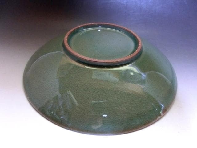 菓子鉢■釜谷陶房 申相浩 魚紋青磁大皿 高麗青磁 共箱 古美術 時代物 骨董品■