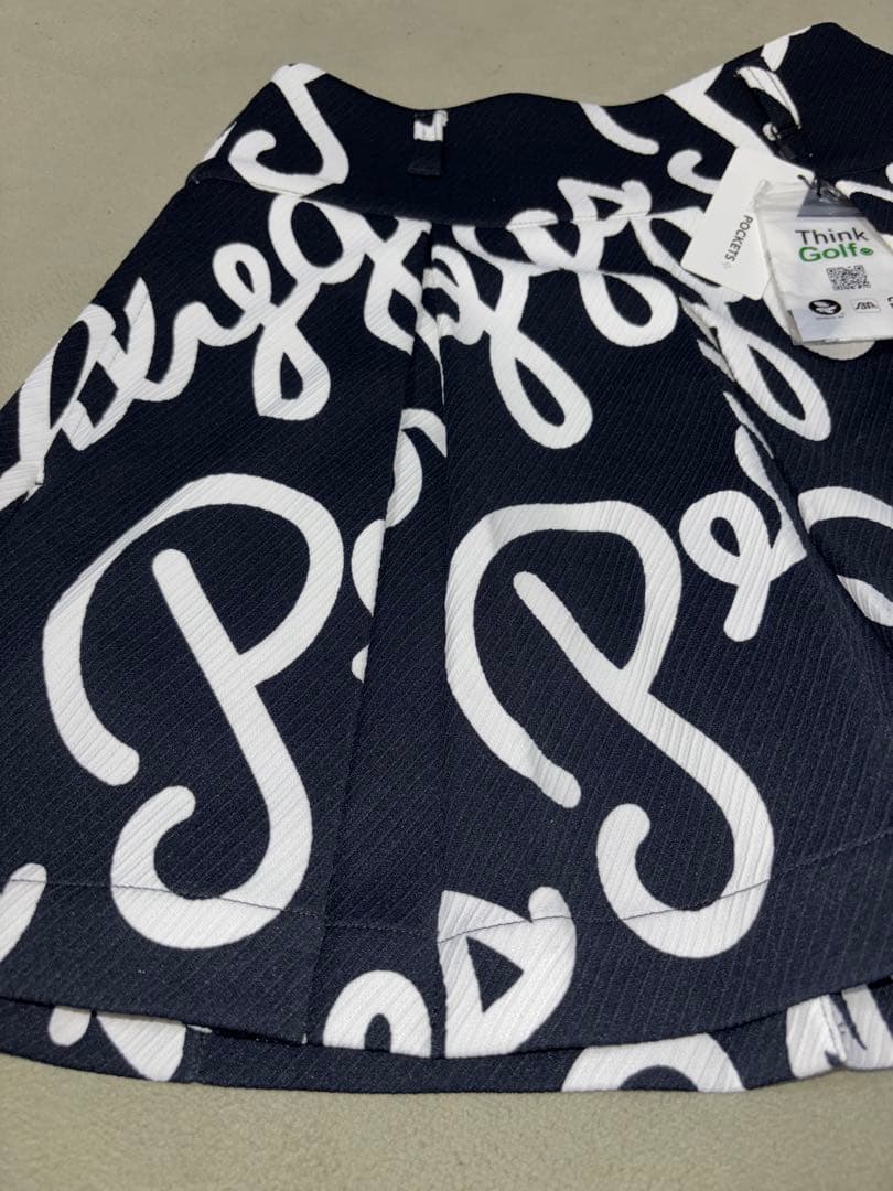 （新品）パーリーゲイツ、筆記体ロゴグラフィック柄、セットアップ、サイズ00