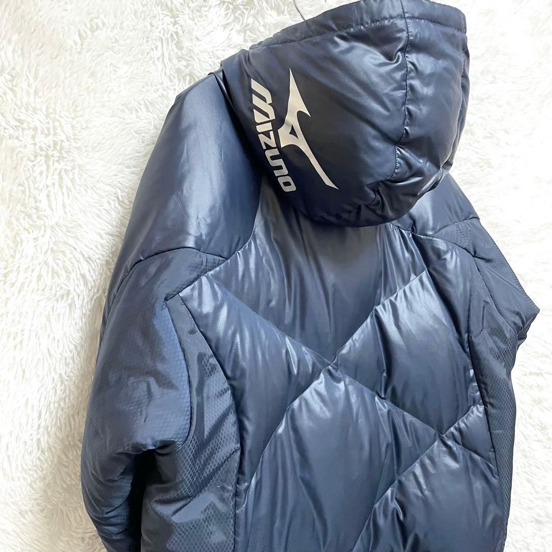 MIZUNOミズノ ダウンベンチコート ダウン80％ 刺繍ロゴ XL 肉厚