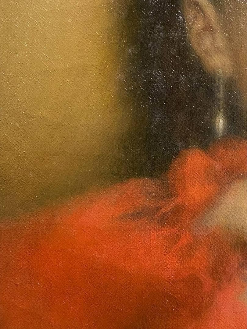 「真作」岩織治【雅麗】 　油絵　美人画　絵画　人物画　油彩画　F3号　サイン有