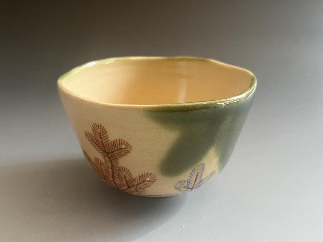 16代永楽善五郎　即全　仁清寫若松茶碗　茶道具