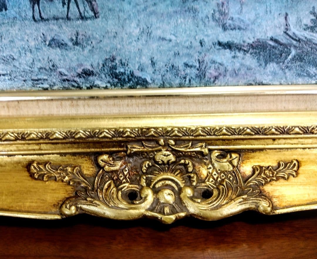 風景画　油彩画　 アンティーク額縁　ゴールドフレーム　【P20号】「匿名配送」