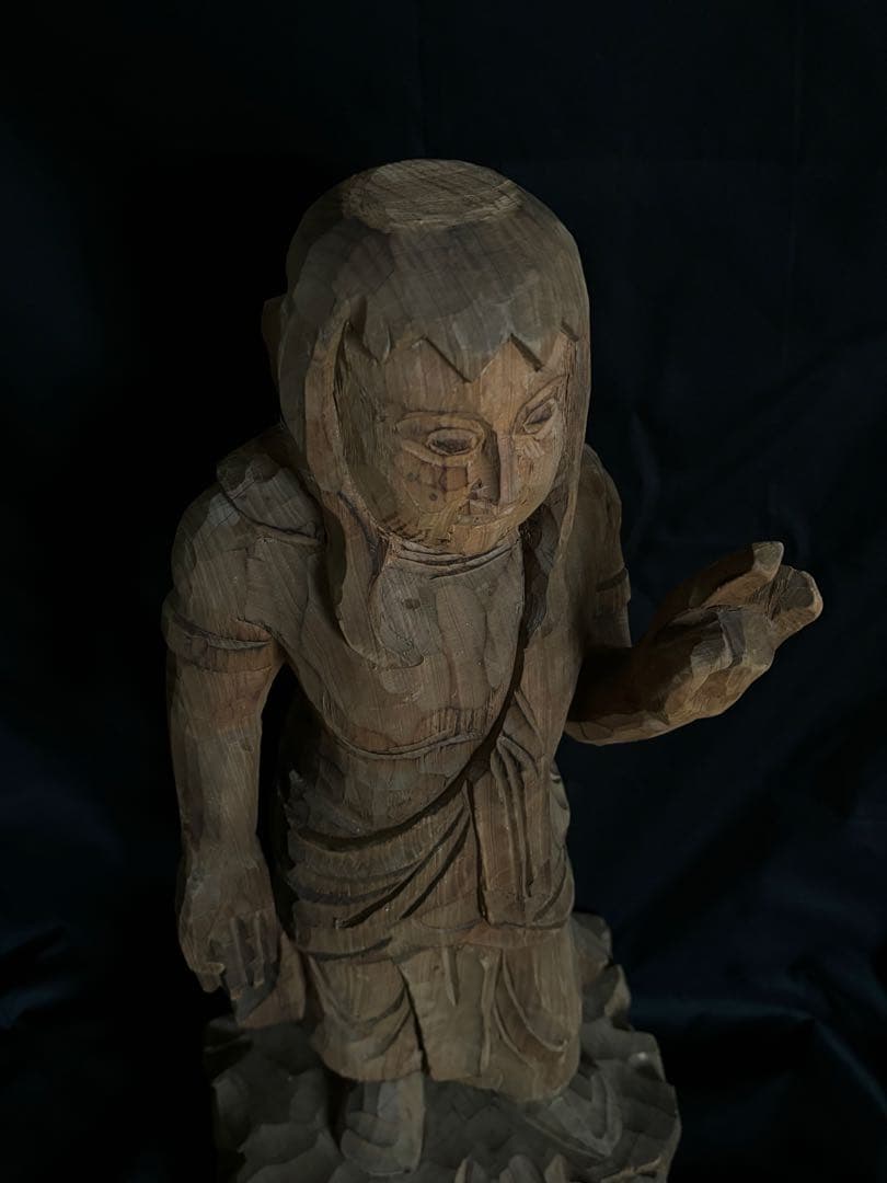 木彫 時代 仏像 70cm 菩薩立像 観音立像 仏教美術 木製 聖徳太子