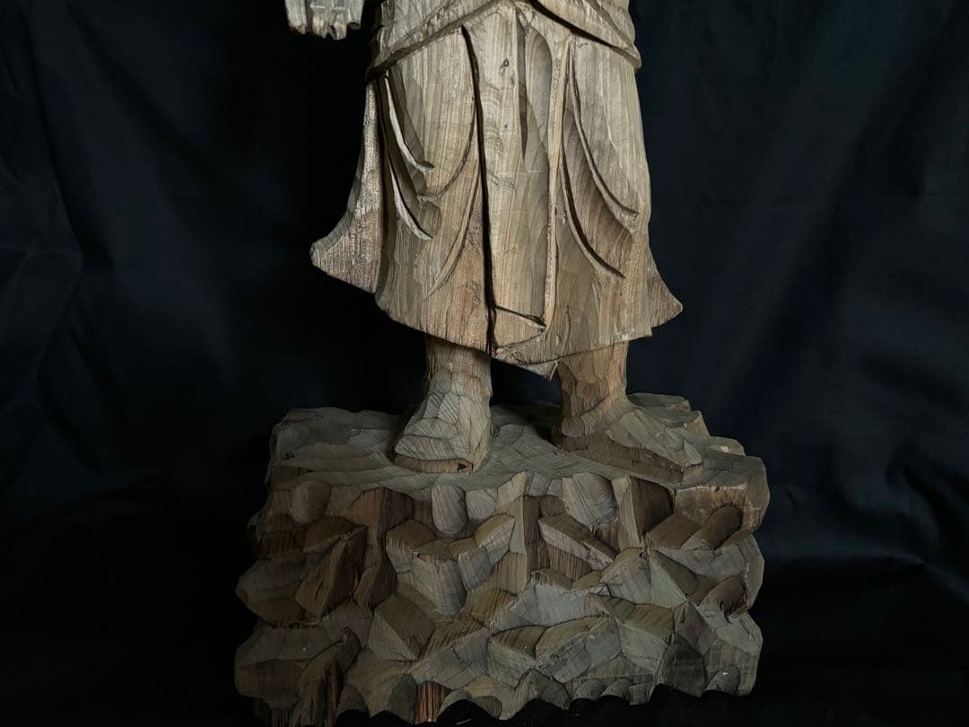 木彫 時代 仏像 70cm 菩薩立像 観音立像 仏教美術 木製 聖徳太子