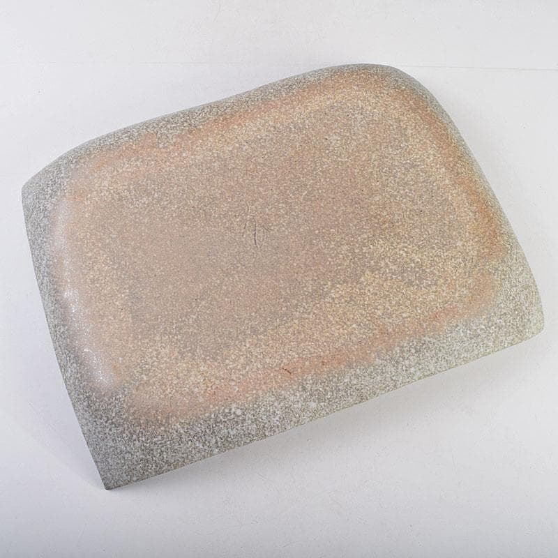 丹波焼　珀耀窯　清水一ニ作　吹泥金彩流文　長形皿　共布共箱　C　R9159B