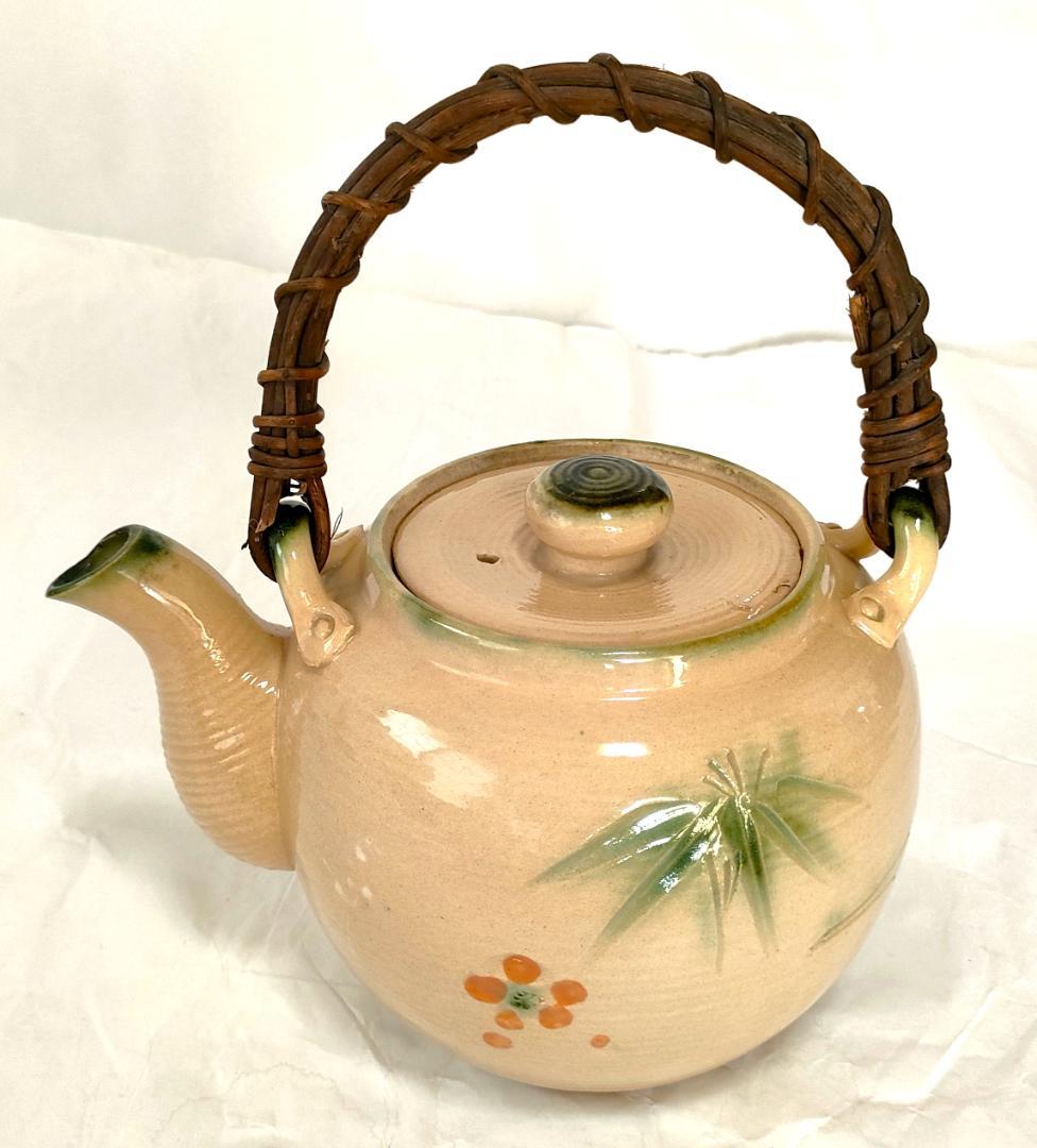 陶器 急須 梅・笹・松葉 レトロ Ae-304