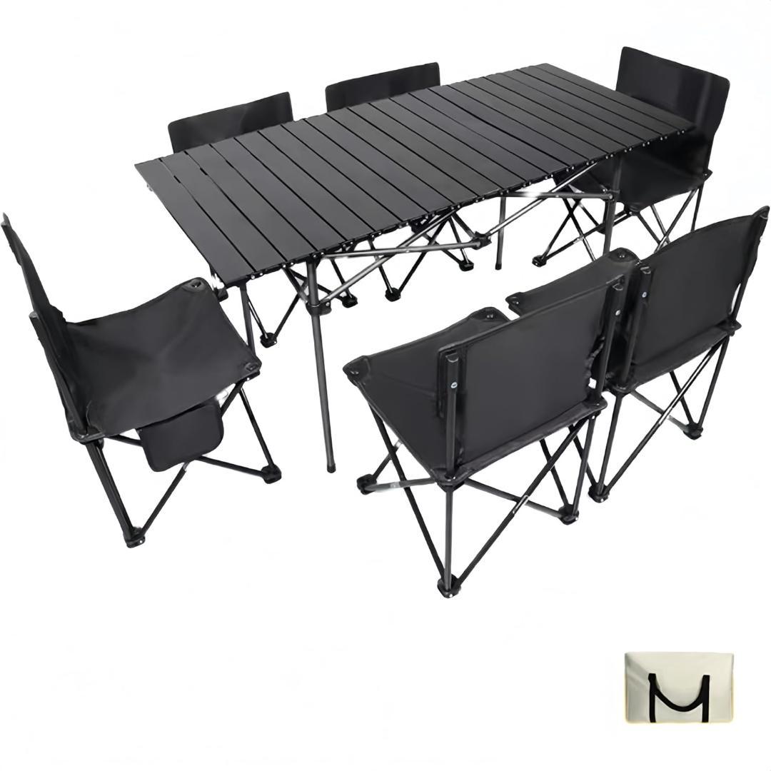 Hxuolue屋外用ピクニックテーブルと椅子のセット、超軽量、折りたたみ式、組み