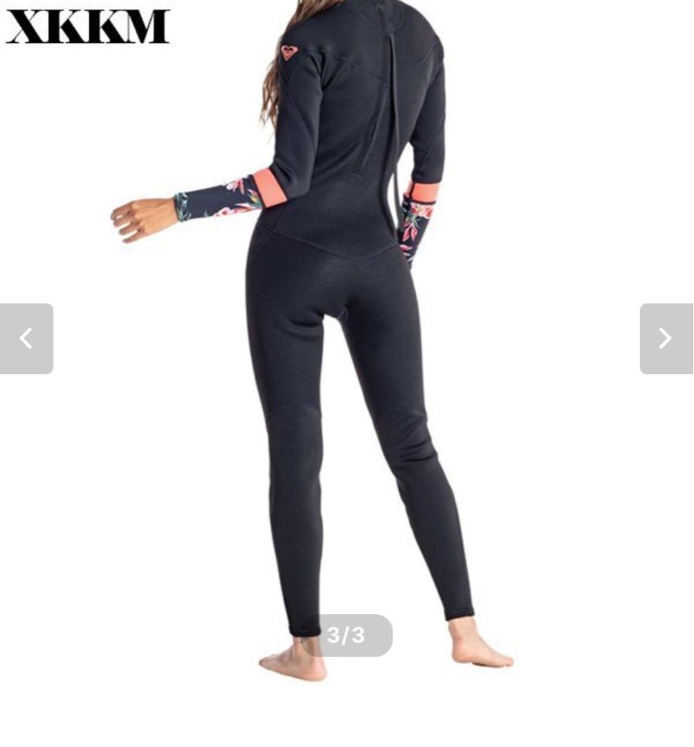 UMA　新品　値下げ中⭐︎ロキシー　黒のフルスーツ 花柄袖