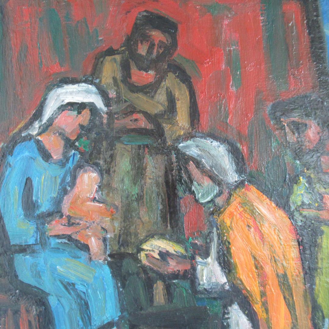 田中忠雄「捧げものをする東方から来た博士たち　1989」　P10号　神戸