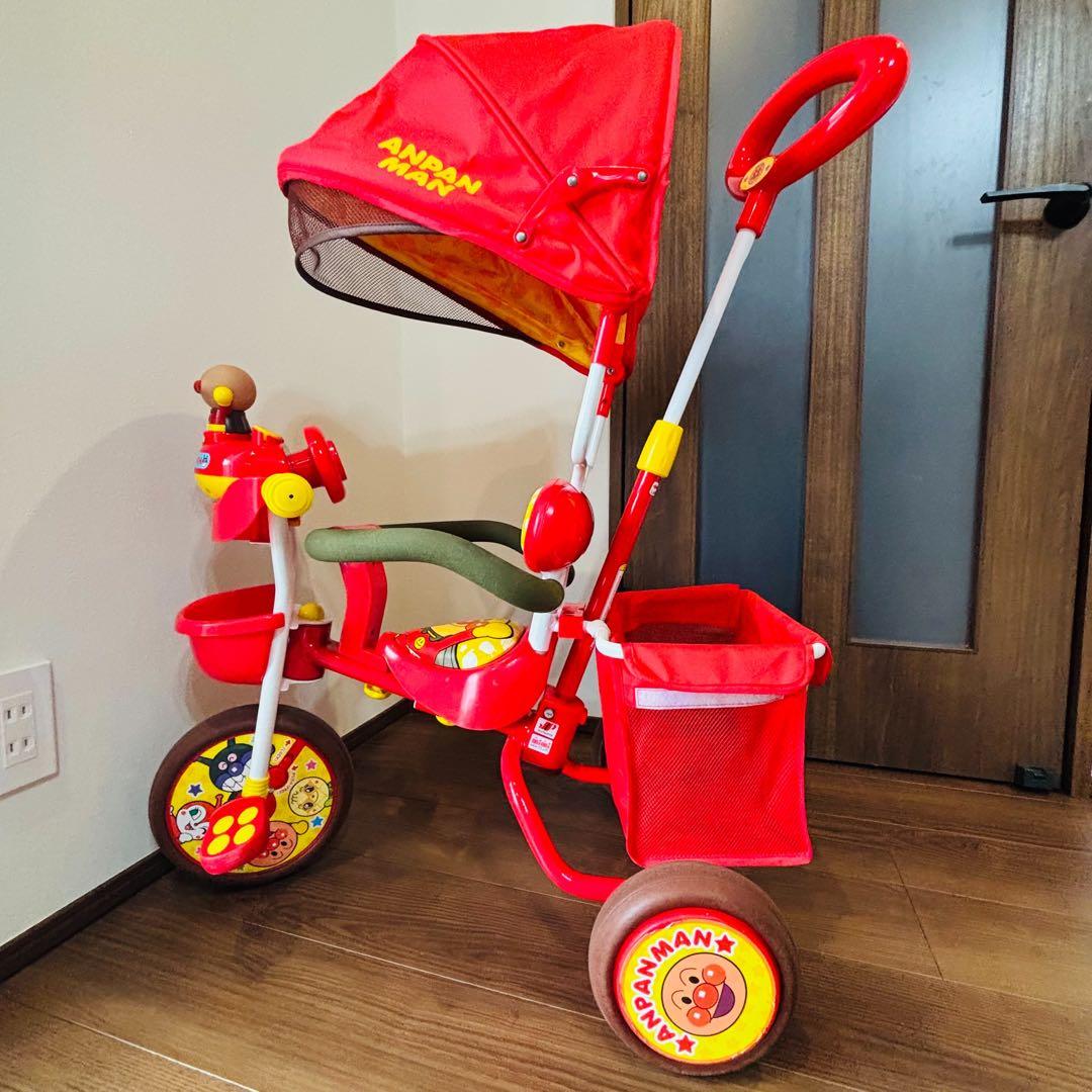 アンパンマン デラックス　三輪車　サンシェード付き