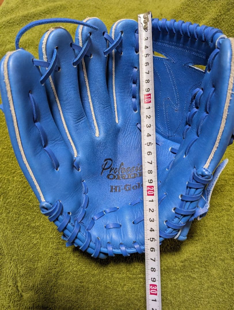 【未使用】ハイゴールド軟式投手用グローブ 青色 左投げ