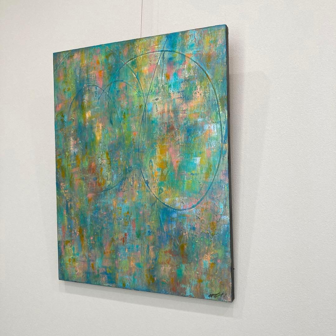 アクリル画 抽象画 アートパネル 北欧 原画 アート 絵画 インテリア グリーン