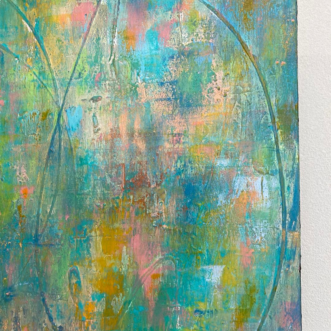 アクリル画 抽象画 アートパネル 北欧 原画 アート 絵画 インテリア グリーン