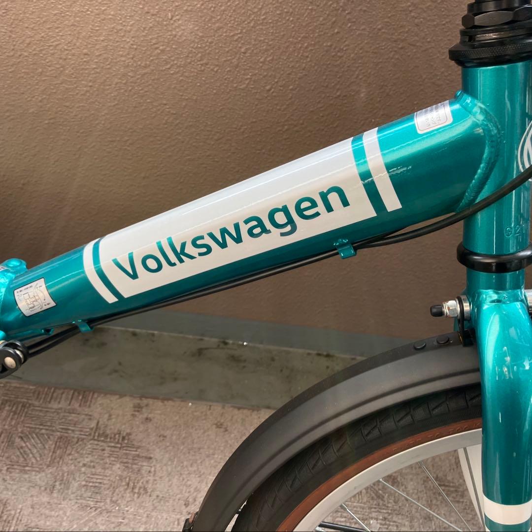 【美品】奈良〜関西圏引き渡し　20インチ フォルクスワーゲン　グリーン　自転車