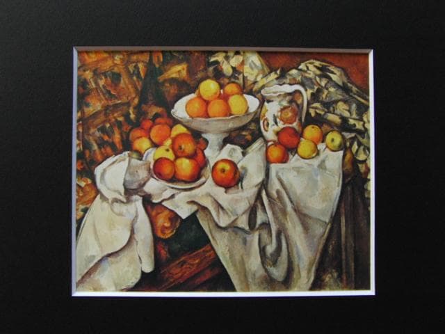 ポール・セザンヌ、【りんごとオレンジ】、希少な画集画より、新品高級額・額装付