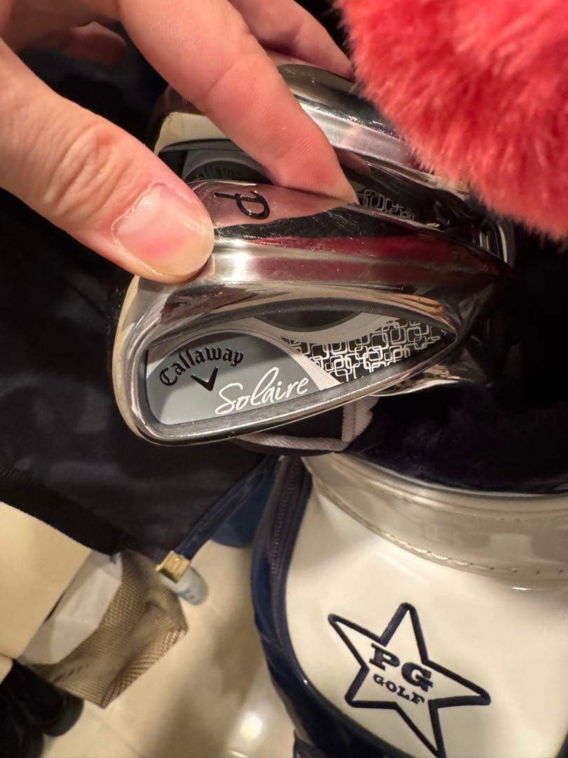 パーリーゲイツネイビーホワイトエナメルキャディーバック　初心者セット！！