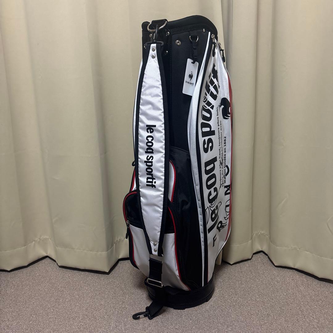 le coq sportif キャディバッグ ホワイト/ブラック/レッド