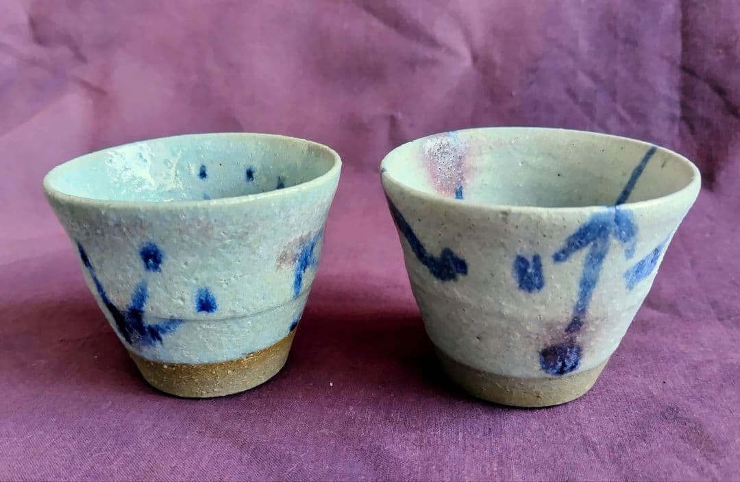 染付銅彩そば猪口 (五客) 未使用 新品同様