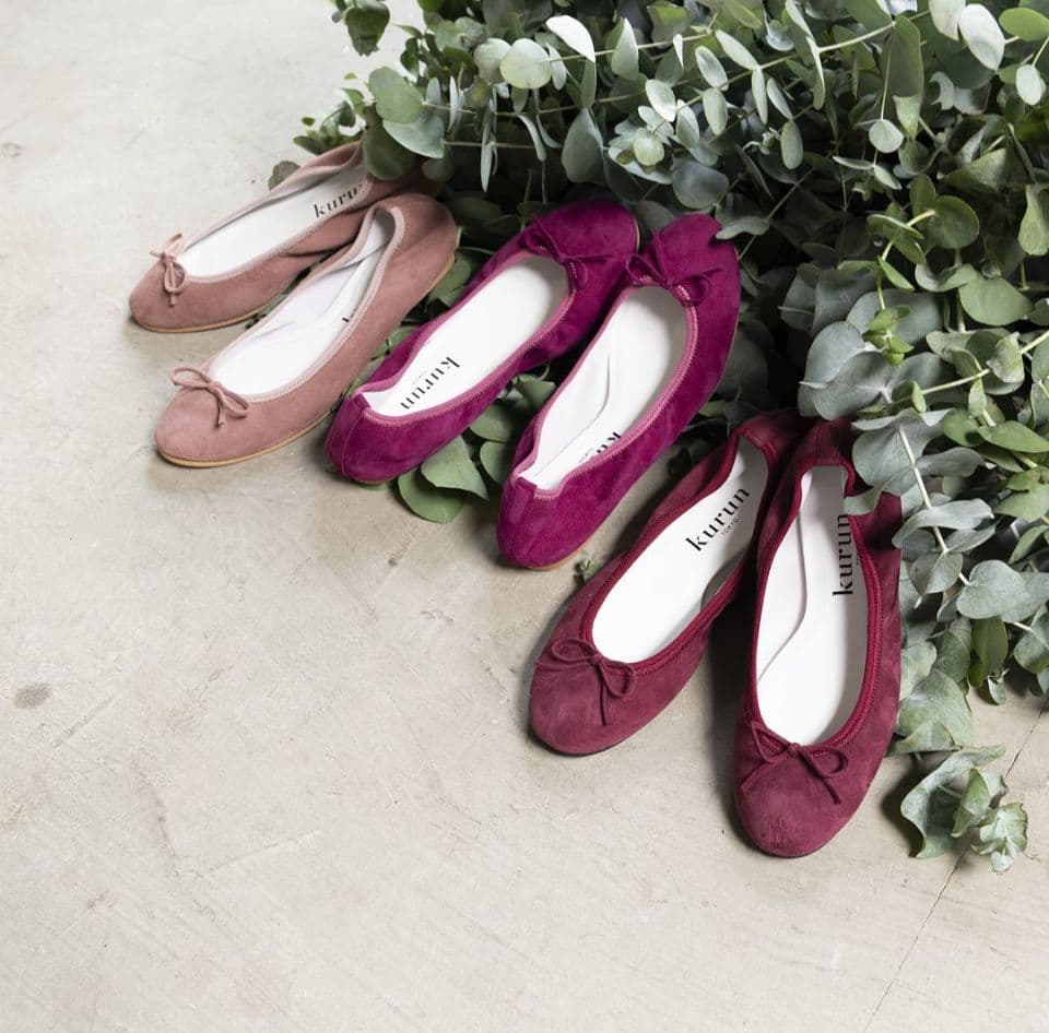 kurun スモーキーピンク バレエシューズ