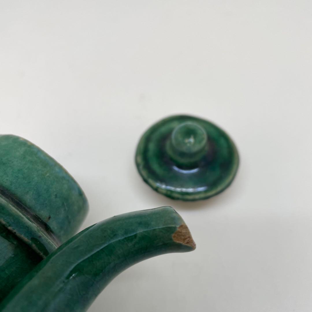 緑釉　清朝　茶道具　煎茶道具　中国　陶磁器　交趾焼　時代　骨董　蔵出