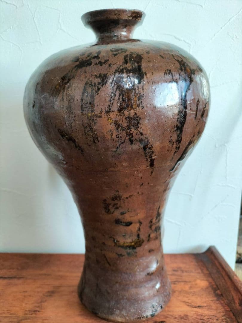丹波焼 丹波 赤土部 鉄釉 大瓶子 瓶子 時代物 骨董品アンティーク