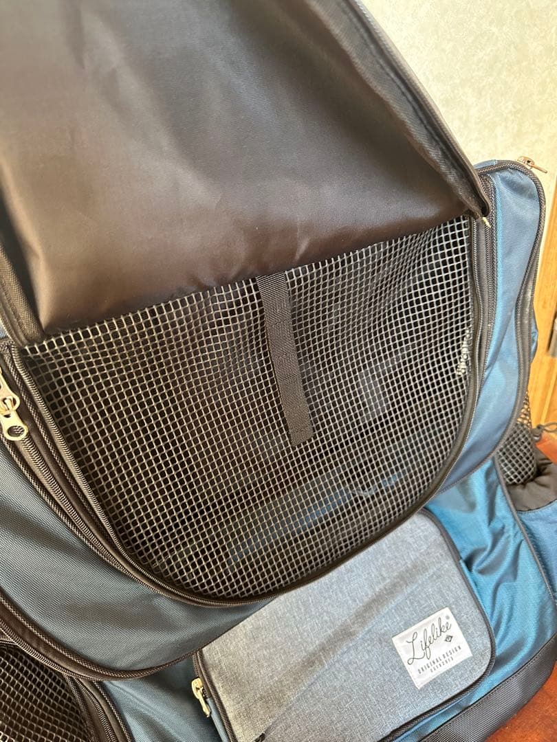 【美品】Lifelike ペットキャリー リュック 耐荷重15kg ネイビー