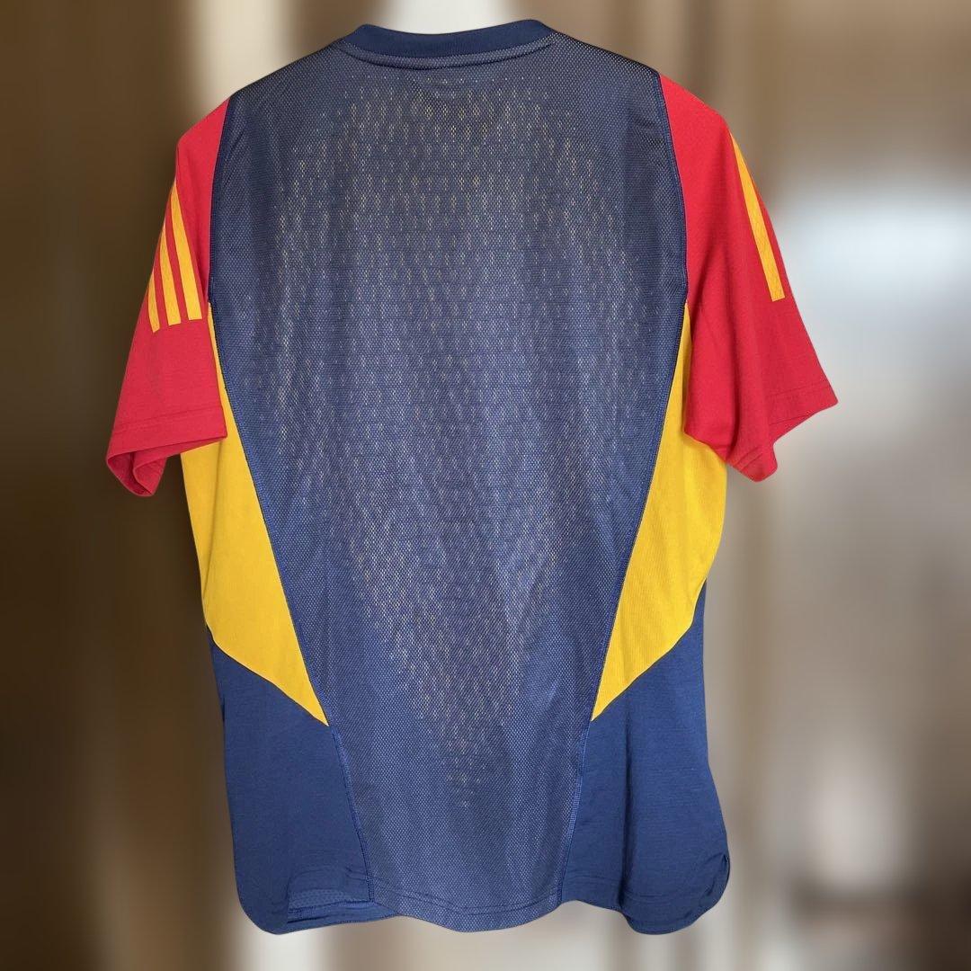 adidas スペイン代表 サッカーユニフォーム半袖 ネイビー　X L