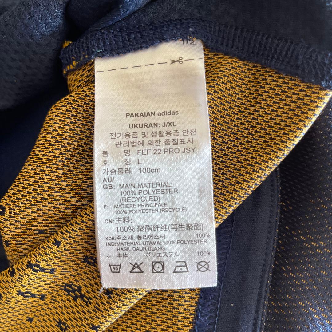 adidas スペイン代表 サッカーユニフォーム半袖 ネイビー　X L