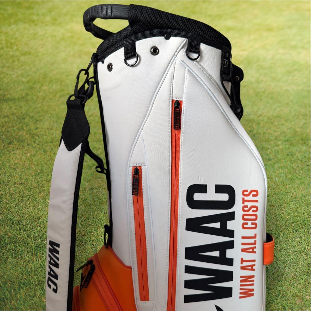 WAAC ワック　キャディバッグ　3点ショルダー　スタンド式　軽量　白
