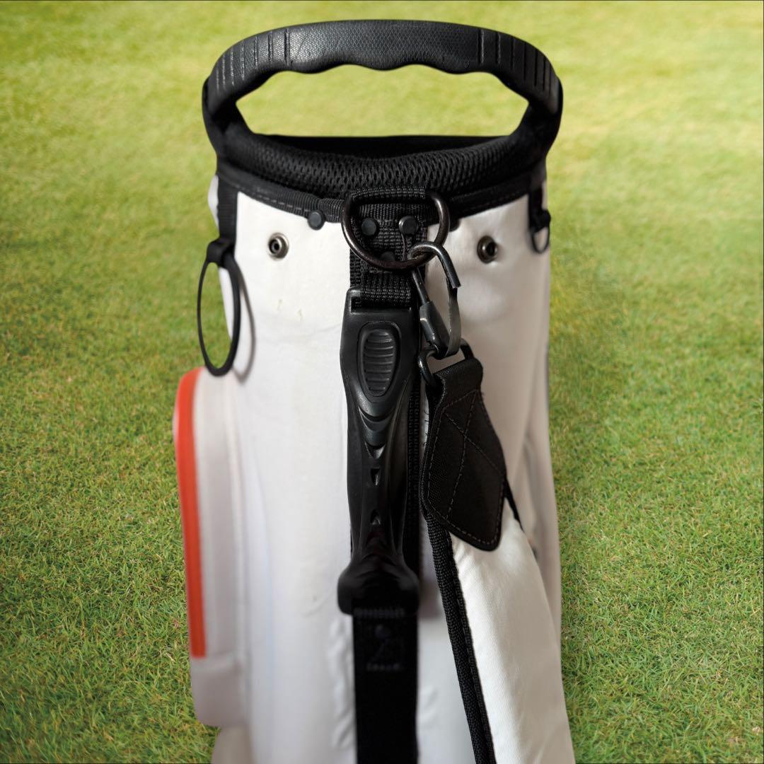 WAAC ワック　キャディバッグ　3点ショルダー　スタンド式　軽量　白