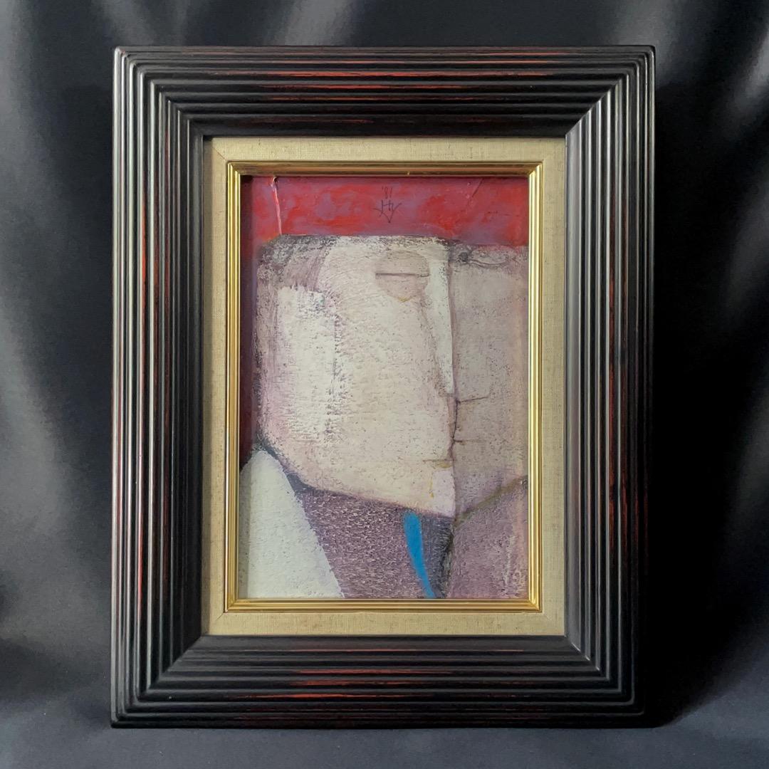 横地洋司「かをたち」油彩 油絵 額付 サイン入り 中古 美品