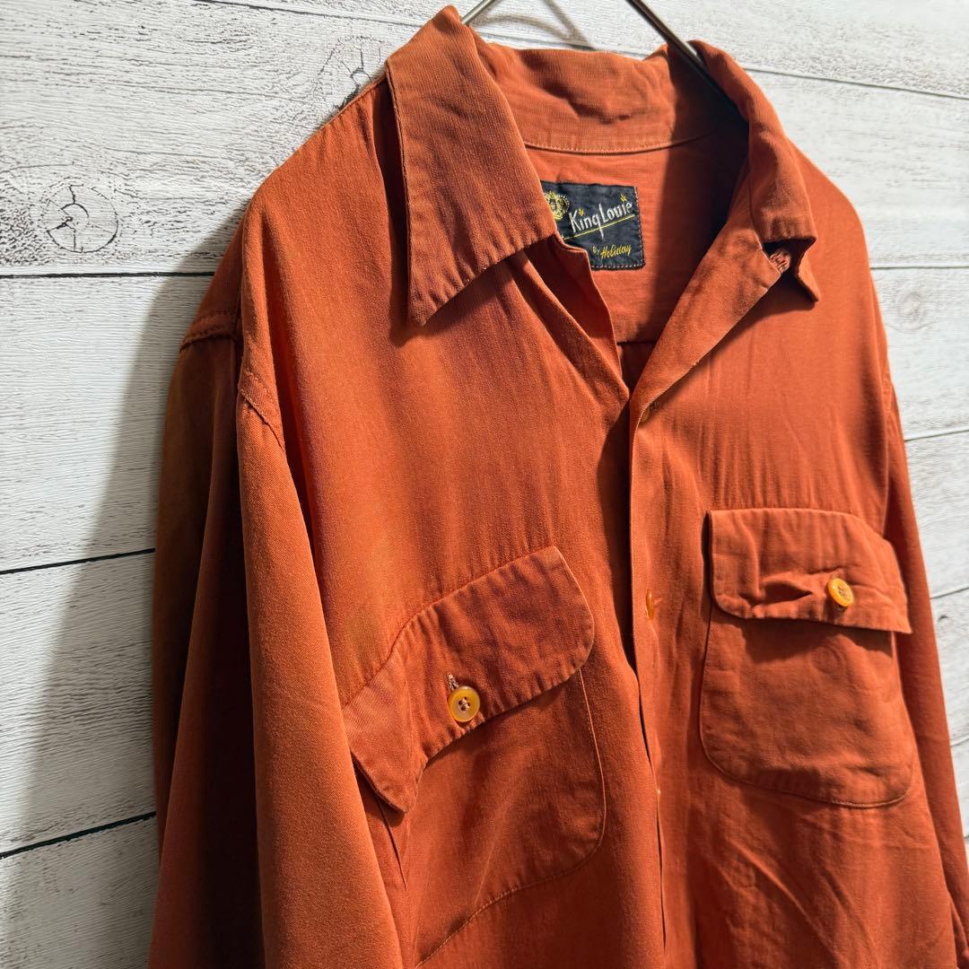 50s King Louie キングルイ 黒タグ 長袖 シャツ M ボウリング