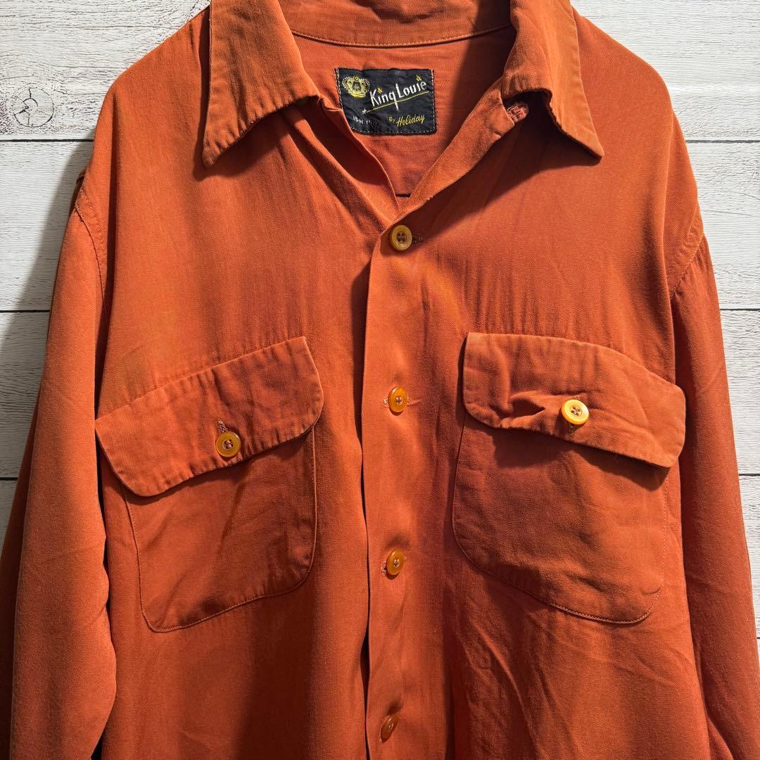 50s King Louie キングルイ 黒タグ 長袖 シャツ M ボウリング