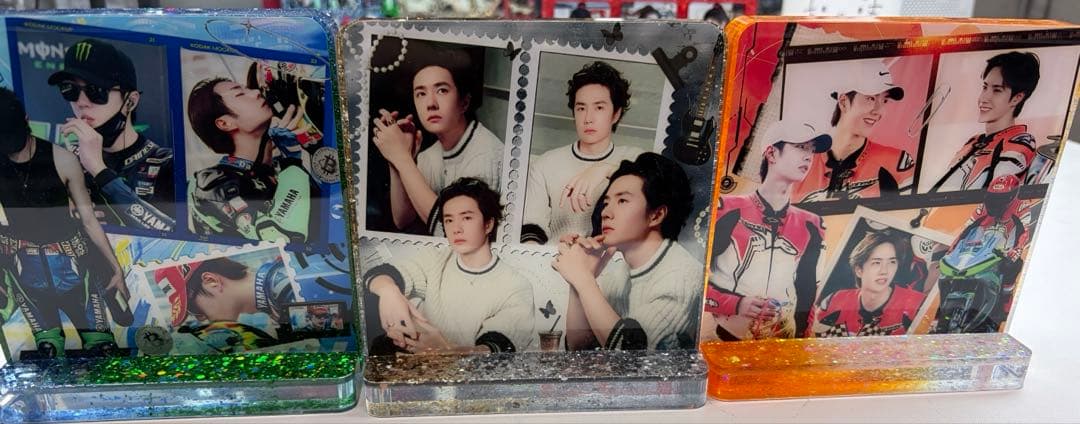 新作❣️王一博 2番スタジオ　新両面レジン九宫格玄関置物3点セット❣️確認用0201