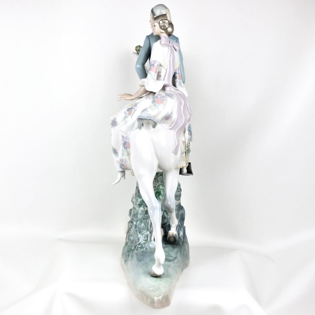 【希少・大型45cm・クリーンアップ済】リヤドロ／馬に乗ったカップル／F19-S