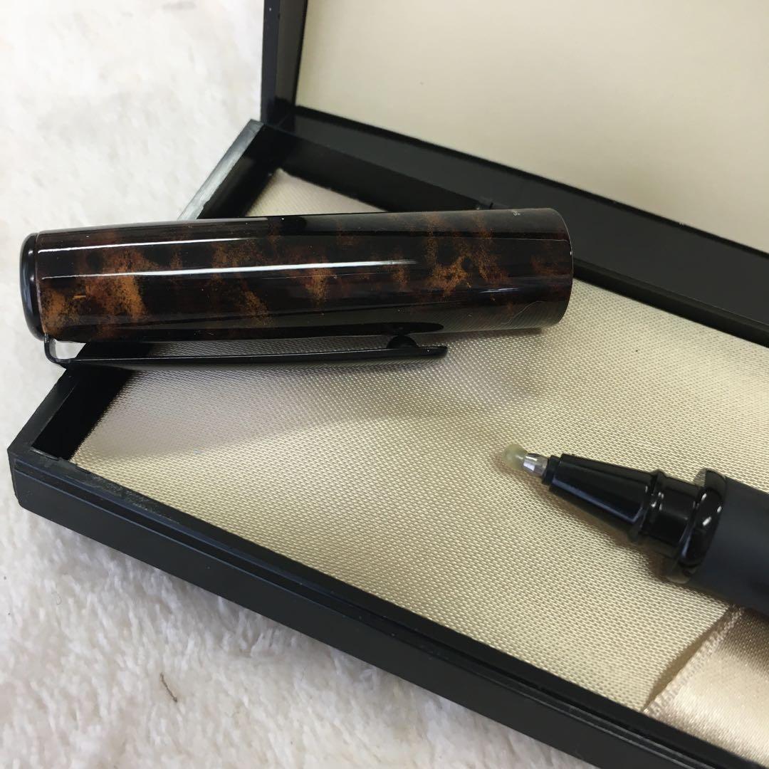 新品 廃盤 トンボ ズーム 高級 水性ボールペン ハバナ 505 べっ甲 菊紋