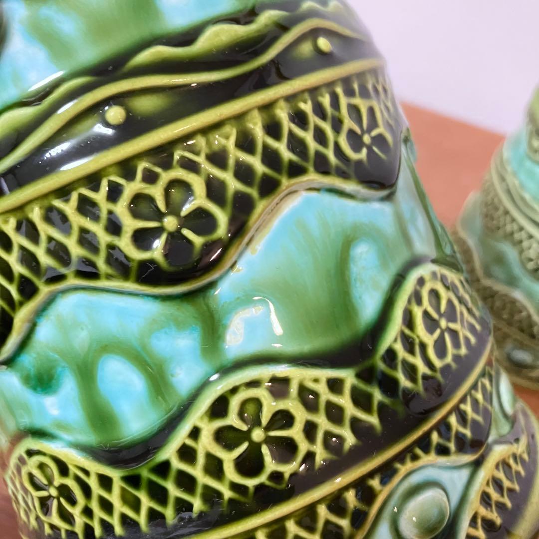 ヴィンテージ 陶器製 蓋付きキャニスター ジャー