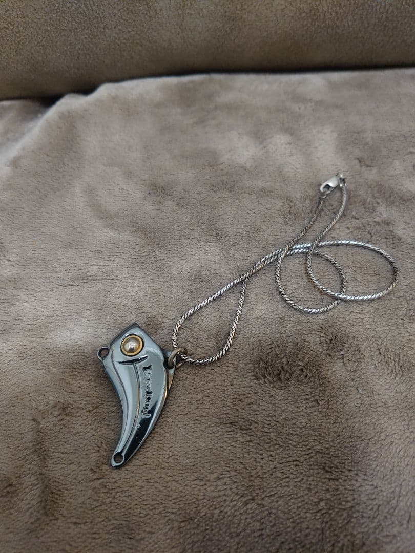 美品 希少 村田基 着用 ウォーターランド ガンメタル ネックレス 釣り ルアー