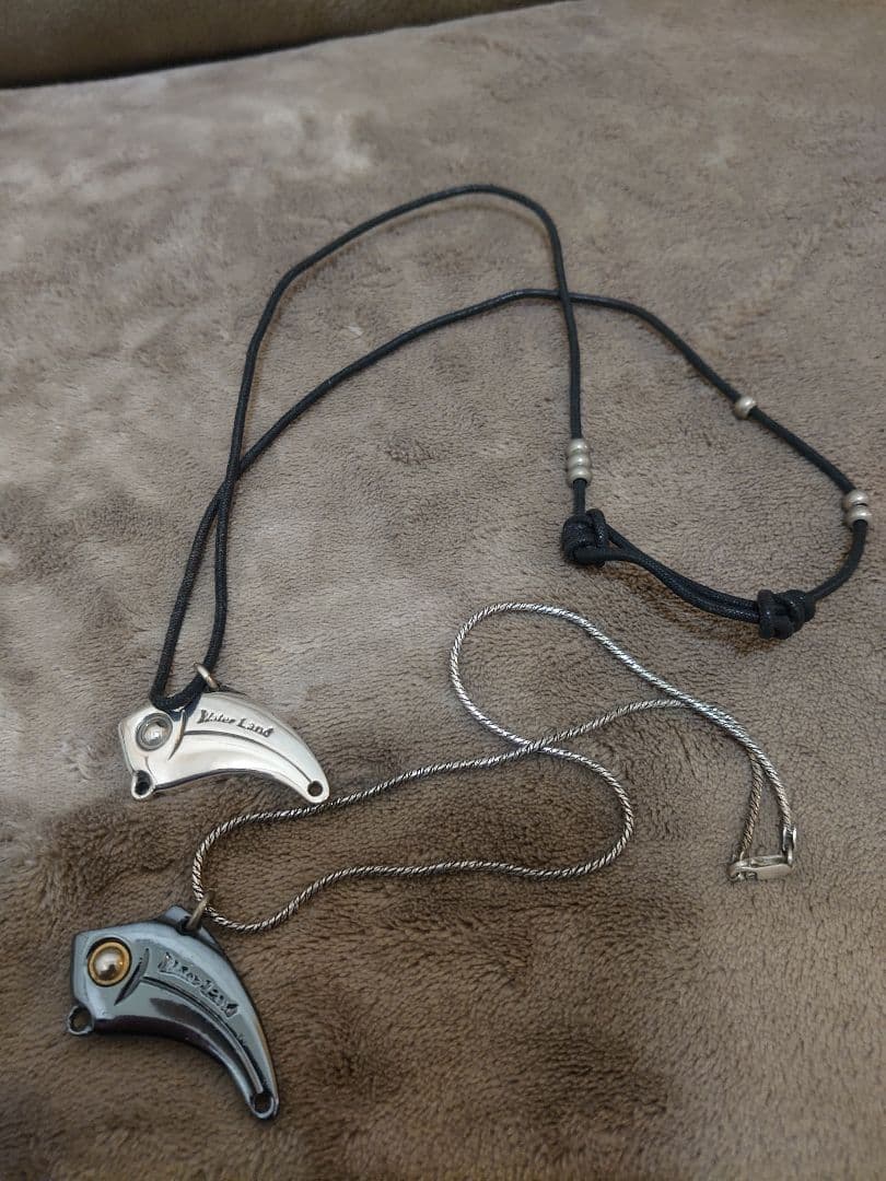 美品 希少 村田基 着用 ウォーターランド ガンメタル ネックレス 釣り ルアー