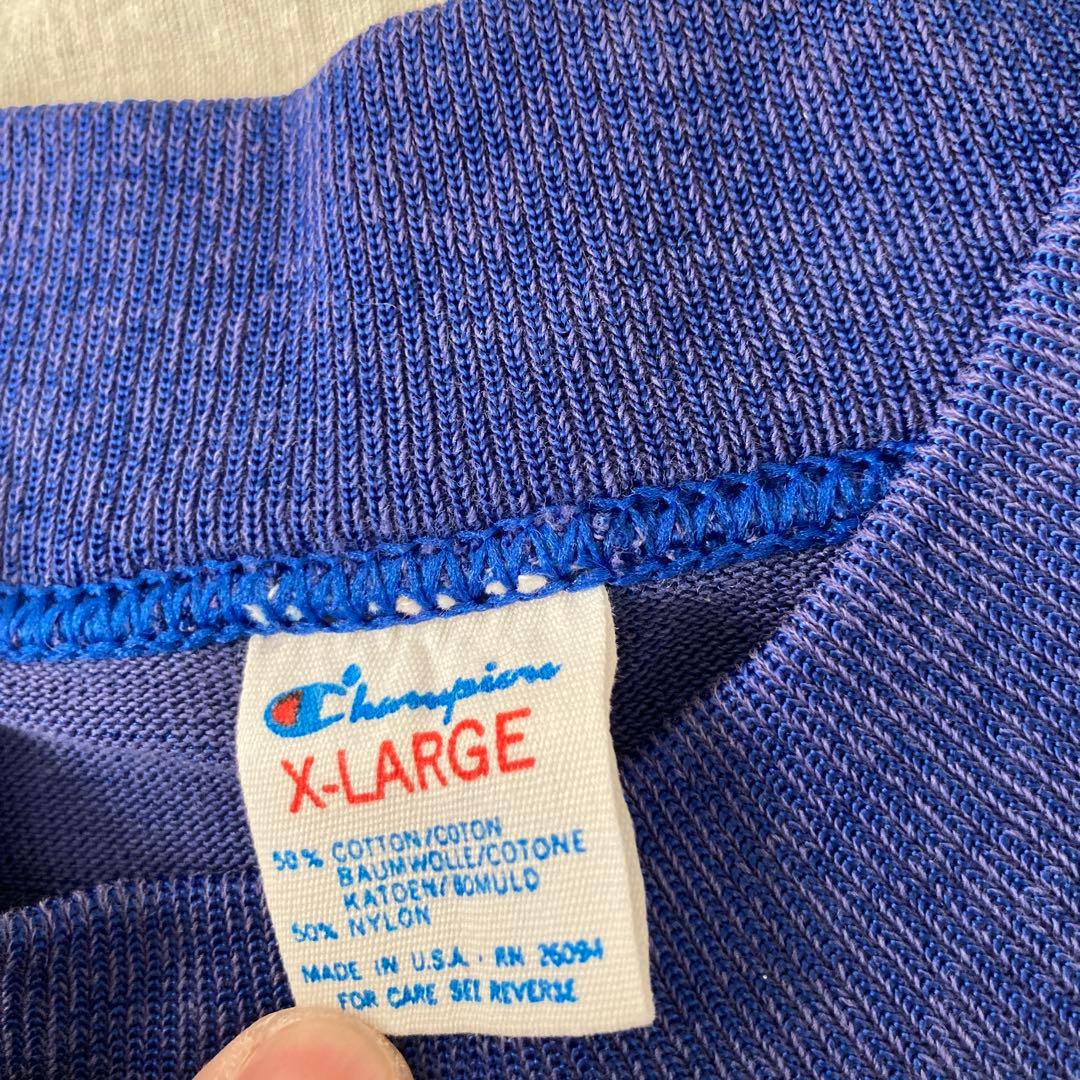 70s チャンピオン フットボールシャツ 割りと美品 ブルー 青 ビンテージ
