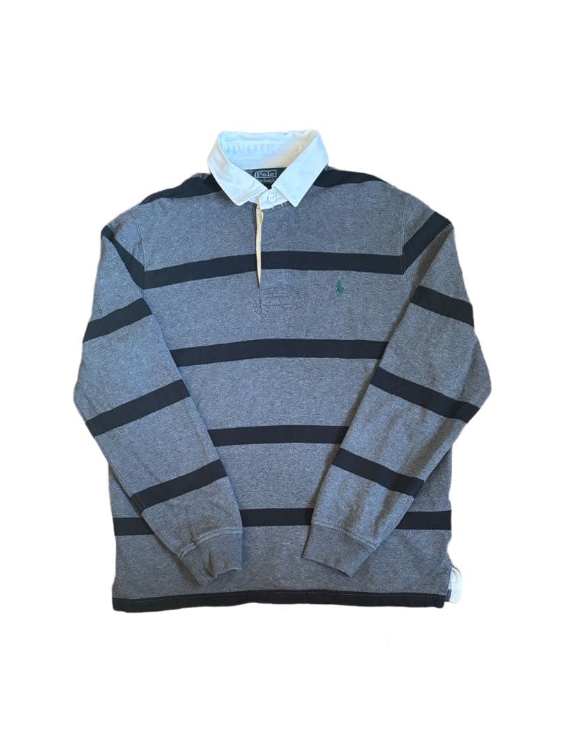 ポロラルフローレン ラガーシャツ　刺繍ロゴ　常田大希　襟付き　ボーダー