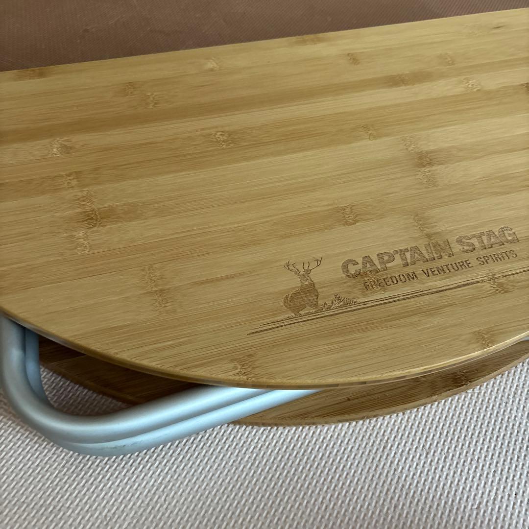 CAPTAIN STAG 竹製ラウンドローテーブル