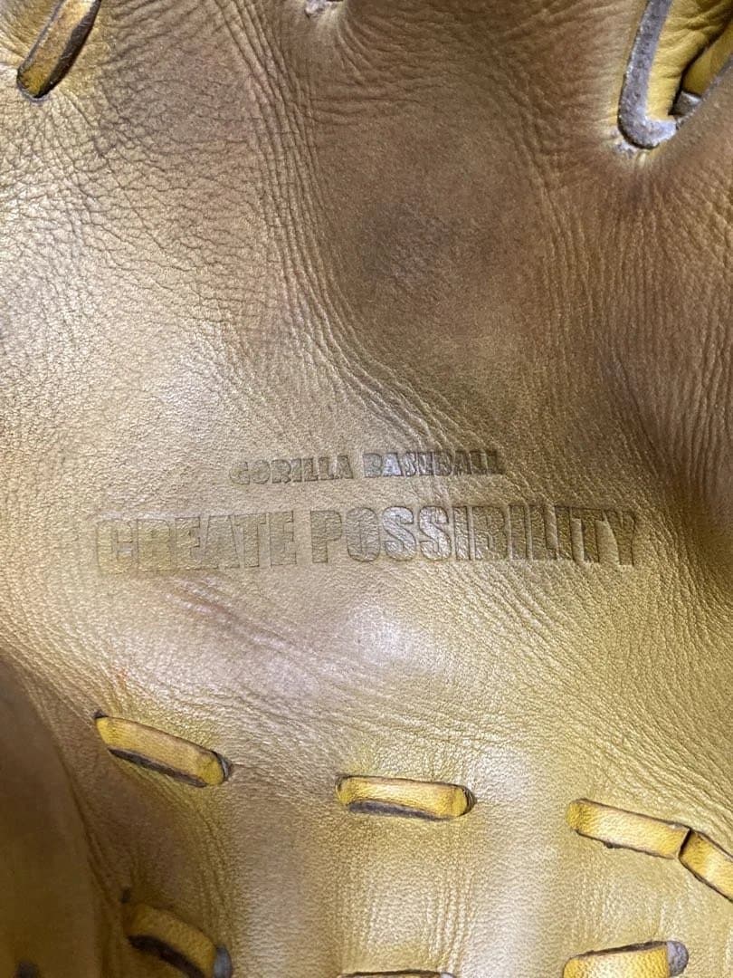 ごりら印の野球道具　硬式グローブ イエロー　30cm