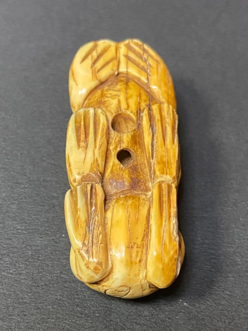 蛙根付 煙草入れ/緒締め/帯留め 彫刻/印籠・提げ物・